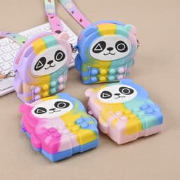 [Mới] Túi xách silicon đeo chéo hình gấu trúc cho bé thời trang đựng bao bì lì xì, mỹ phẩm 8