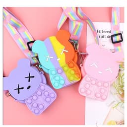 [Xả kho] Túi xách đeo chéo silicon hình gấu Bear rick pop it bong bóng giảm căng thẳng, thời trang dễ thương 3