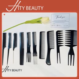 [10 cây] Set Lược làm tóc chuyên nghiệp, cá nhân cao cấp giá siêu rẻ cho makeup trang điểm- Hity Beauty 1