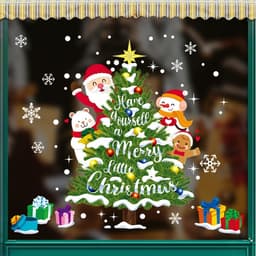 Decal trang trí Noel hít tĩnh điện - Cây thông xanh đặc sắc và những người bạn 1