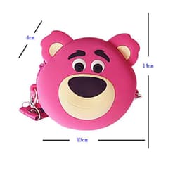[Mới] Túi xách đeo chéo silicon hình gấu dâu lotso, thời trang dễ thương, đựng mỹ phẩm tai nghe thẻ 7