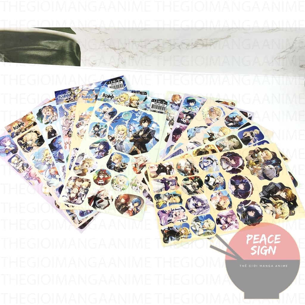Ảnh dán GENSHIN IMPACT game sticker anime chibi trang trí xinh xắn