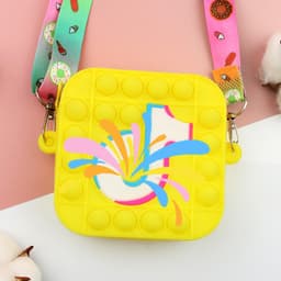 [Mới] Túi xách silicon đeo chéo pop it hình Tik cho bé thời trang đựng bao bì lì xì, mỹ phẩm 4