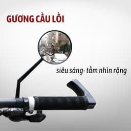 Gương xe đạp thể thao cổ dài, Gương cầu lồi xe đạp BẢN 8CM TO quay 360 độ linh hoạt, tiện lợi GX02 6