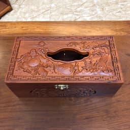 Hộp đựng khăn giấy ăn gỗ hương hình chữ nhật kích thước 23*12 6