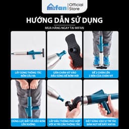 "Súng Thông Tắc Bồn Cầu & Chậu Rửa Mới MIFAN - Khí Nén AGT 8kg, Nhựa ABS Cao Cấp" 9