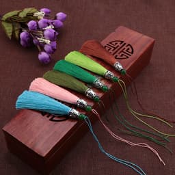COMBO 5/10 Tua Rua Ngắn Hạt Xanh 8cm Treo Sáo Trúc, Quạt Cổ Trang, Ngọc Bội, Bookmark, DIY Handmade 3
