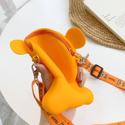 [Mới] Túi xách đeo chéo silicon hình hổ cam, thời trang dễ thương cho bạn gái 2