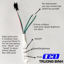 SP004E ĐIỀU KHIỂN LED FULL MÀU ARGB WS2812B WS2811 VỚI DÂY KÍCH HOẠT HIỆU ỨNG NƯỚC CHẢY CẦU VỒNG 4