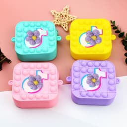 [Mới] Túi xách silicon đeo chéo pop it hình Tik cho bé thời trang đựng bao bì lì xì, mỹ phẩm 2