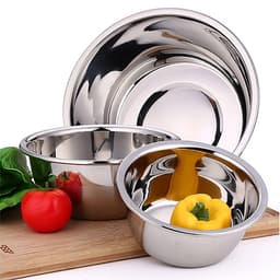 Thau Inox Đủ Size Loại Dày Bóng Đẹp Rửa Rau Củ,Trộn Salad,Ướp Thịt Tiện Lợi Đủ Size 5