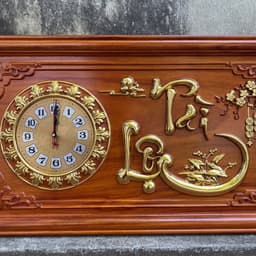 Tranh Đồng Hồ Treo Tường Gỗ hương Nam Phi Kích thước 41*81cm 4