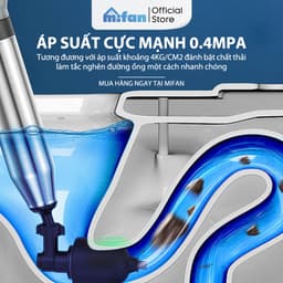 "Súng Thông Tắc Bồn Cầu & Chậu Rửa Mới MIFAN - Khí Nén AGT 8kg, Nhựa ABS Cao Cấp" 3