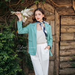 Áo vest blazer khoác ngoài YOLINEN thiết kế nhẹ nhàng kiểu Hàn Quốc thời trang xuân hè nữ 4