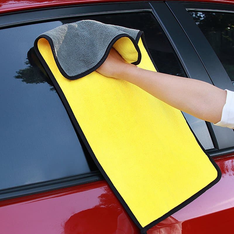 Khăn Lau Xe Microfiber 3M (2 Mặt Vàng - Xám) Siêu Thấm, Không Đổ Lông Chuyên Dụng Cho Ô Tô Xe Hơi Xe Máy