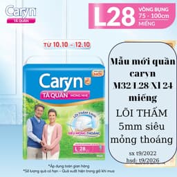 (COMBO 3 GÓI)Tã quần Caryn L28/M32/XL 24miếng siêu thấm hút, khô thoáng cả ngày,siêu tiết kiệm 3