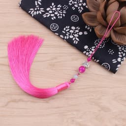 Dây tua rua gắn ngọc nhiều màu mặt bạc đeo hông treo quạt sáo phong cách cổ trang xinh xắn dễ thương phụ kiện 8