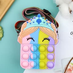 [Mới] Túi xách silicon đeo chéo hình công chúa cho bé thời trang đựng bao bì lì xì, mỹ phẩm túi tỏi 8