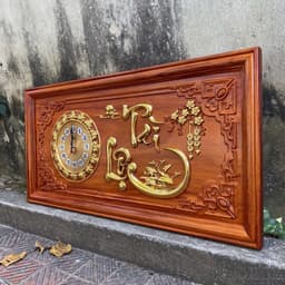 Tranh Đồng Hồ Treo Tường Gỗ hương Nam Phi Kích thước 41*81cm 7