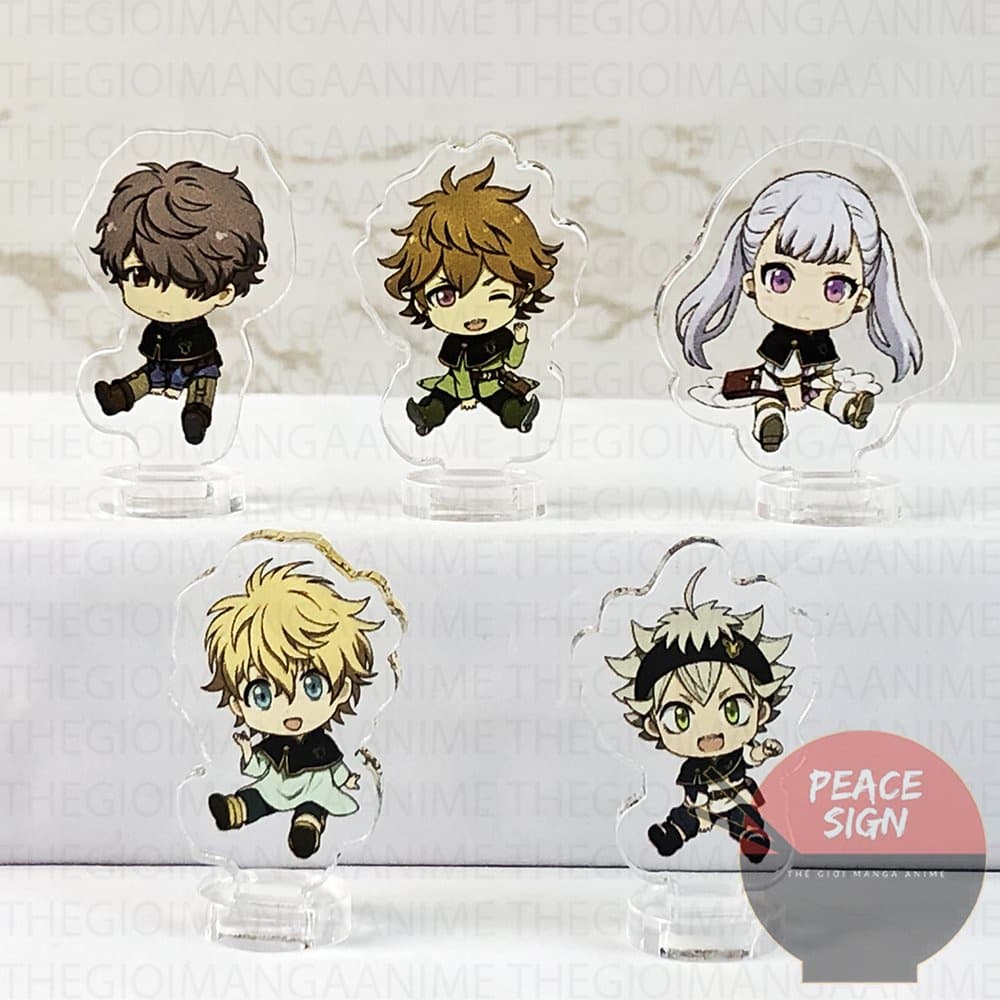 (mua 1 tặng 1) ( 3cm ) Mô hình Standee BLACK CLOVER ver CUTE CHIBI anime chibi mica trong arcylic trưng bày