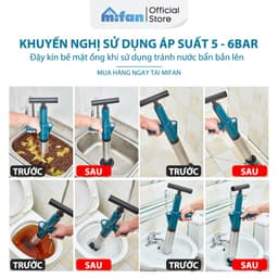 "Súng Thông Tắc Bồn Cầu & Chậu Rửa Mới MIFAN - Khí Nén AGT 8kg, Nhựa ABS Cao Cấp" 8