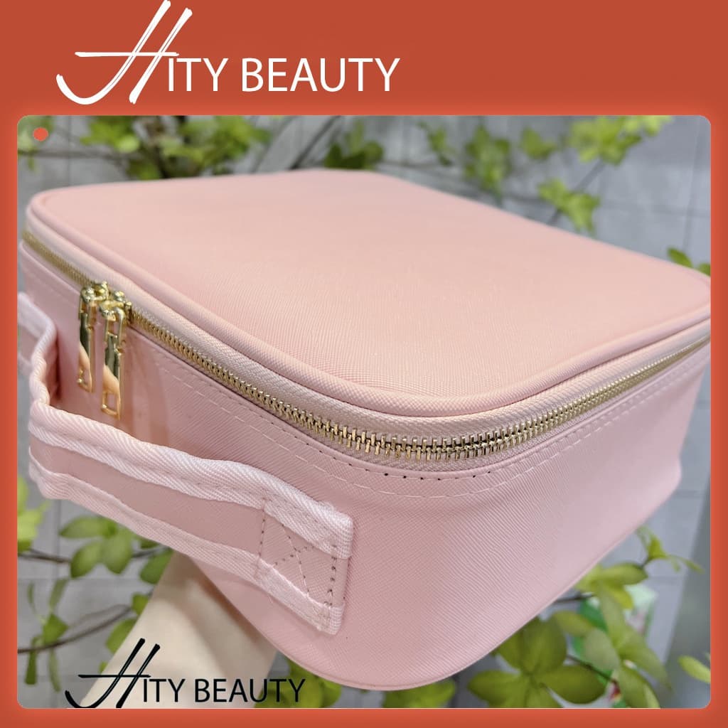 [Full Màu] Cóp da, vải Makeup khóa kéo chuyên nghiệp, cá nhân, cao cấp, ngăn chứa đa năng, linh hoạt - Hity Beauty