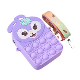[Mới] Túi xách silicon pop-it đeo chéo hình thỏ hoa cho bé thời trang đựng bao bì lì xì, mỹ phẩm 6