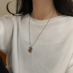 Vòng Cổ HÌNH GẤU BÔNG dây chuyền titan không gỉ phong cách Hàn Quốc thời trang cá tính dễ thương 3