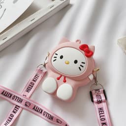 [Mới] Túi xách đeo chéo silicon hình mèo kitty thời trang dễ thương 6