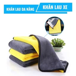 Khăn Lau Xe Microfiber 3M (2 Mặt Vàng - Xám) Siêu Thấm, Không Đổ Lông Chuyên Dụng Cho Ô Tô Xe Hơi Xe Máy 4