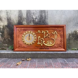 Tranh Đồng Hồ Treo Tường Gỗ hương Nam Phi Kích thước 41*81cm 6