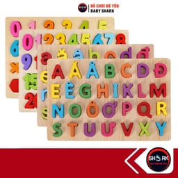 Bảng chữ cái tiếng việt, bảng chữ cái gỗ nổi chữ và số cho bé, kích thước 30x22cm, giúp bé phát triển tư duy 1
