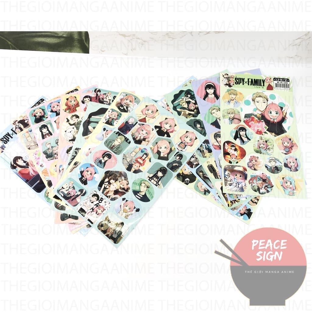 Ảnh dán sticker in hình SPY X FAMILY GIA ĐÌNH ĐIỆP VIÊN anime chibi trang trí xinh xắn