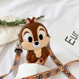 [Mới] Túi xách đeo chéo silicon hình sóc nâu chip & dale thời trang dễ thương đựng bì lì xì mỹ phẩm 7