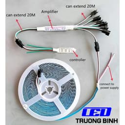 SP004E ĐIỀU KHIỂN LED FULL MÀU ARGB WS2812B WS2811 VỚI DÂY KÍCH HOẠT HIỆU ỨNG NƯỚC CHẢY CẦU VỒNG 8