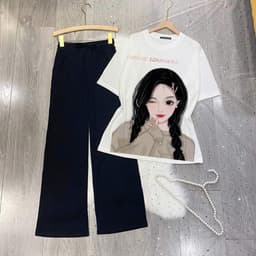 Đồ Bộ Nữ Bigsize LIMO DB61 Quần Ống Suông Rộng Cạp Cao Áo Tay Lửng Thun Gân Len Tăm Co Giãn Mặc Nhà 3