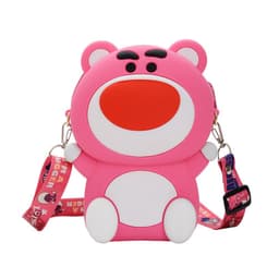 [Mới] Túi xách đeo chéo silicon hình gấu dâu lotso, thời trang dễ thương, đựng mỹ phẩm tai nghe thẻ 2