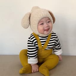 Mũ Tai Thỏ Hoạt Hình Giữ Ấm Cho Bé 2