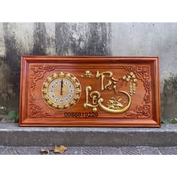 Tranh Đồng Hồ Treo Tường Gỗ hương Nam Phi Kích thước 41*81cm 2