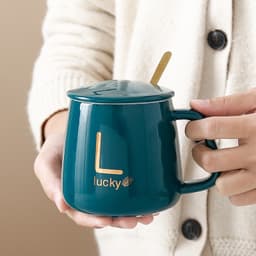 Cốc Hâm Nóng LucKy , Bộ ly sứ kèm đế điện hâm nóng trà, cafe, hâm sữa + Tặng kèm thìa vàng, hộp sang trọng 6