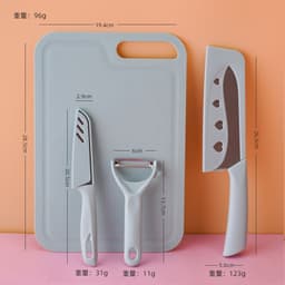 Bộ dao thớt 5 món từ thép không gỉ kháng khuẩn chế biến đồ ăn dặm cho bé an toàn, tiện lợi VINBEO -[ANI06] 3