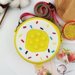 [mới] Túi xách đeo chéo silicon hình bánh donut tròn làm quà tặng bạn gái đựng bao lì xì mỹ phẩm 5