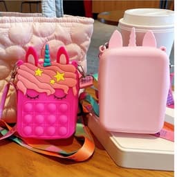 Túi đeo chéo silicon pony kỳ lân bong bóng pop it cho bé gái quà tặng tết đựng bao lì xì, túi tỏi 6