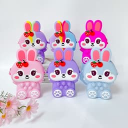 [Lớn. vừa điện thoại] Túi đeo chéo silicon thỏ dâu thời trang đựng bao lì xì, mỹ phẩm, điện thoại, làm quà tặng bé gái 5