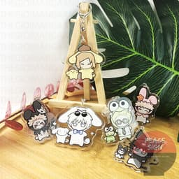 (Mua 1 tặng 1) Móc khóa in hình Jujutsu kaisen chú thuật hồi chiến ver DẮT THÚ CƯNG chibi anime Mica trong acrylic 1