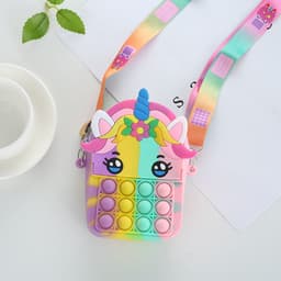 [Mới] Túi xách đeo chéo silicon hình pony unicorn bong bóng pop-it thời trang dễ thương bé gái 7