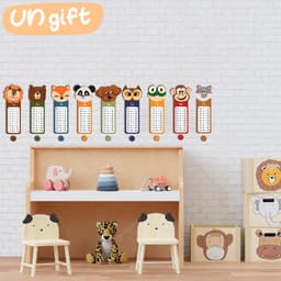 Set gỗ bảng cửu chương dán tường cho bé, trang trí phòng học kèm băng dính 2 mặt 5