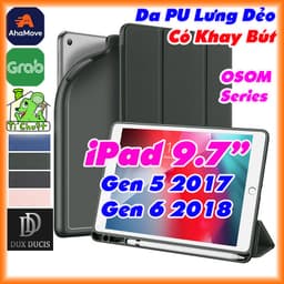 [Chính Hiệu DUX DUCIS] Bao Da iPad 9.7" Gen 5 2017/ Gen 6 2018 OSOM Series Khay Dẻo Da PU Có Khay Bút 1