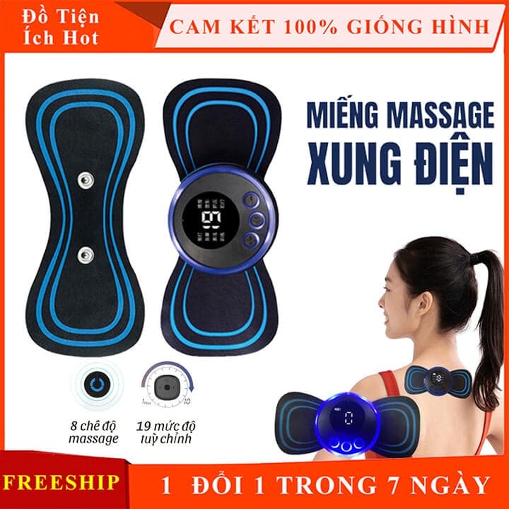 Miếng dán massage xung điện toàn thân 8 chế độ, 19 Cường Độ Giảm Đau Nhức Hiệu Quả