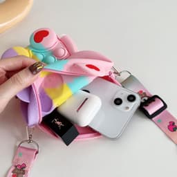 Túi đeo chéo silicon lớn hình gấu dâu bong bóng popit thời trang làm quà tặng bạn gái đựng bao lì xì 5